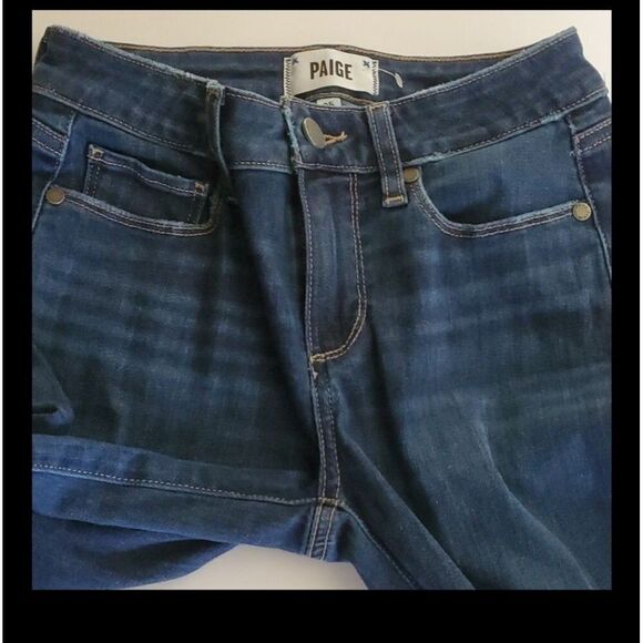 Paige Kylie jeans women's size 0 size 25 blue demin crop cropped distressed - Picture 8 of 16